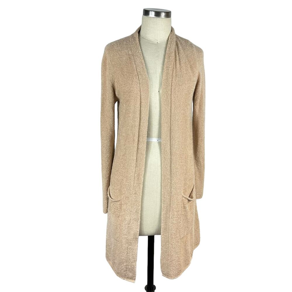 BAREFOOT DREAMS CozyChic Lite Long Bisque Cardigan Women's Size XS Tan Brown